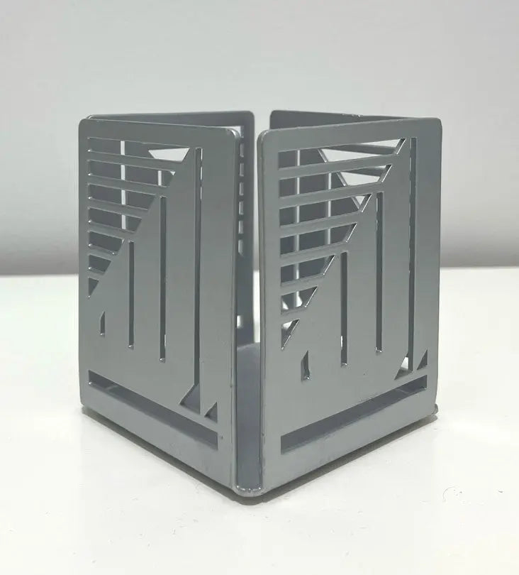 Allah Candle Holder (Small Silver) - Sample Kashida Design