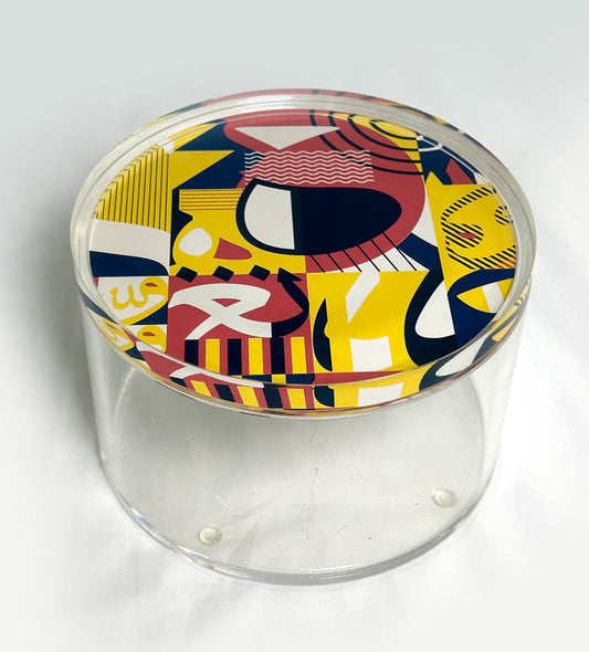 Abstract Round Container (Regular) - Sample Kashida Design