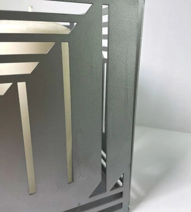 Allah Candle Holder (Large) - Silver - Sample Kashida Design