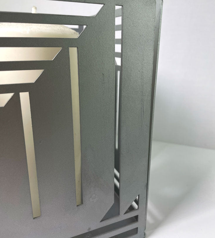 Allah Candle Holder (Large) - Silver - Sample Kashida Design