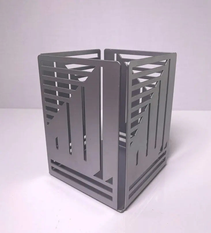 Allah Candle Holder (Regular) - Silver - Sample Kashida Design