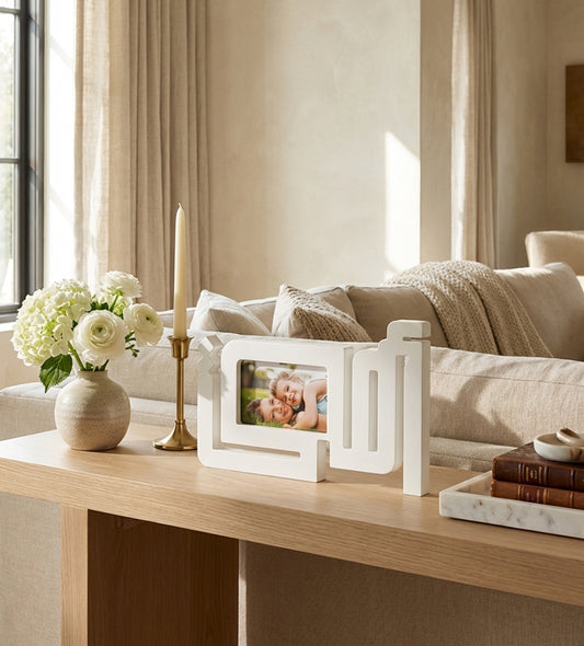 Omi Photo Frame - White Kashida Design