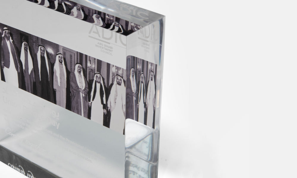 Abu Dhabi Investment Council Desk Plaque Kashida Design