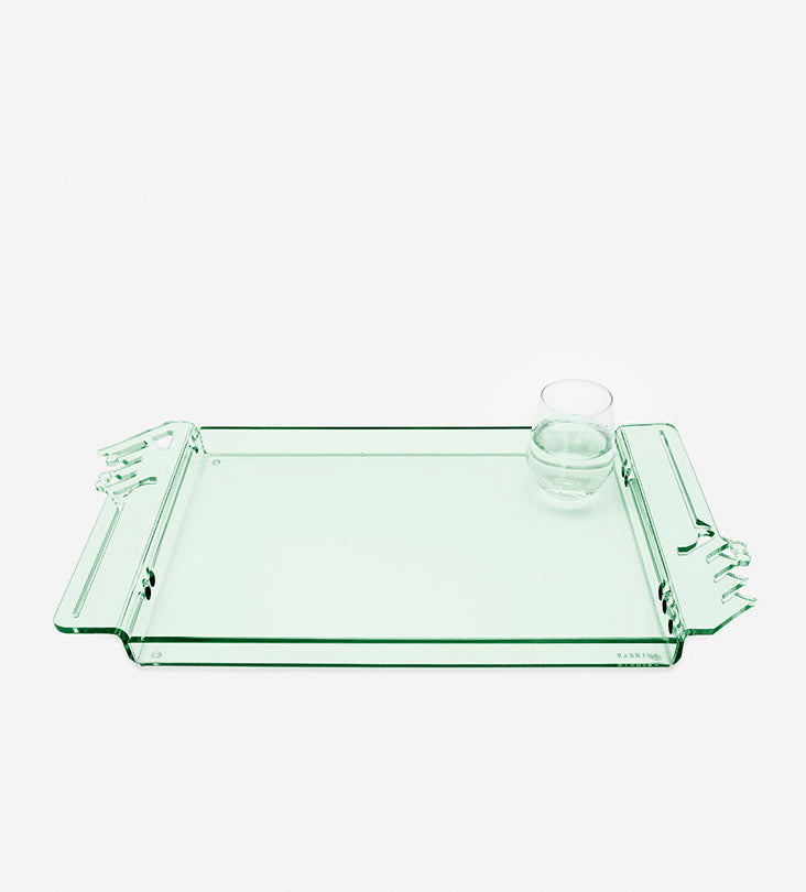 Bayti Jannati Tray (Large) - Green Kashida Design