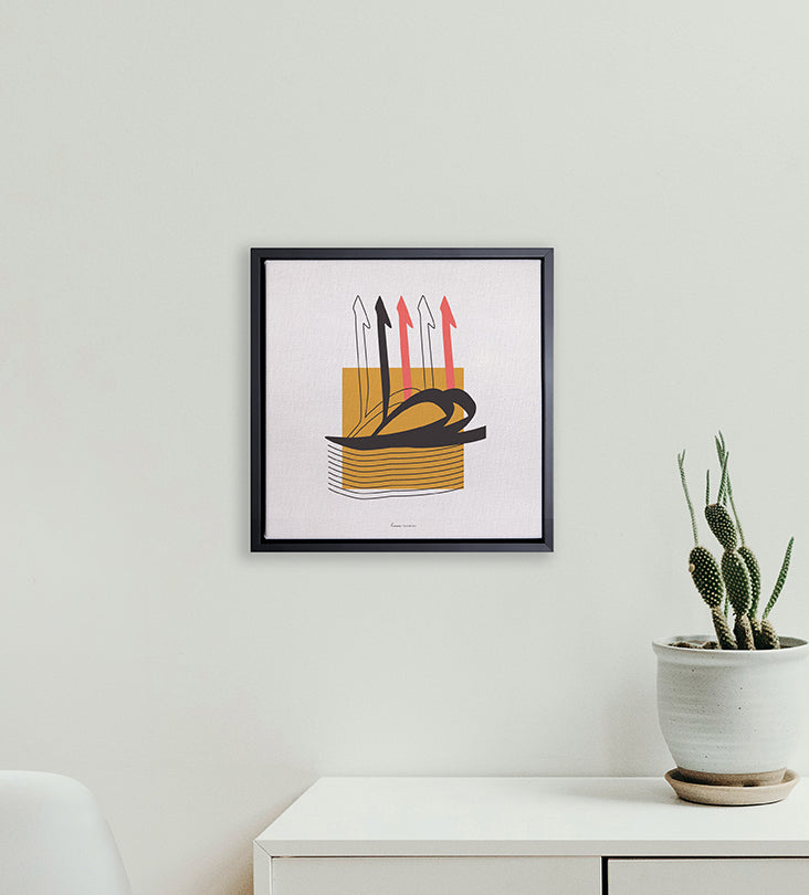 Bauhaus-inspired canvas prints from Kashida featuring modern Arabic typography