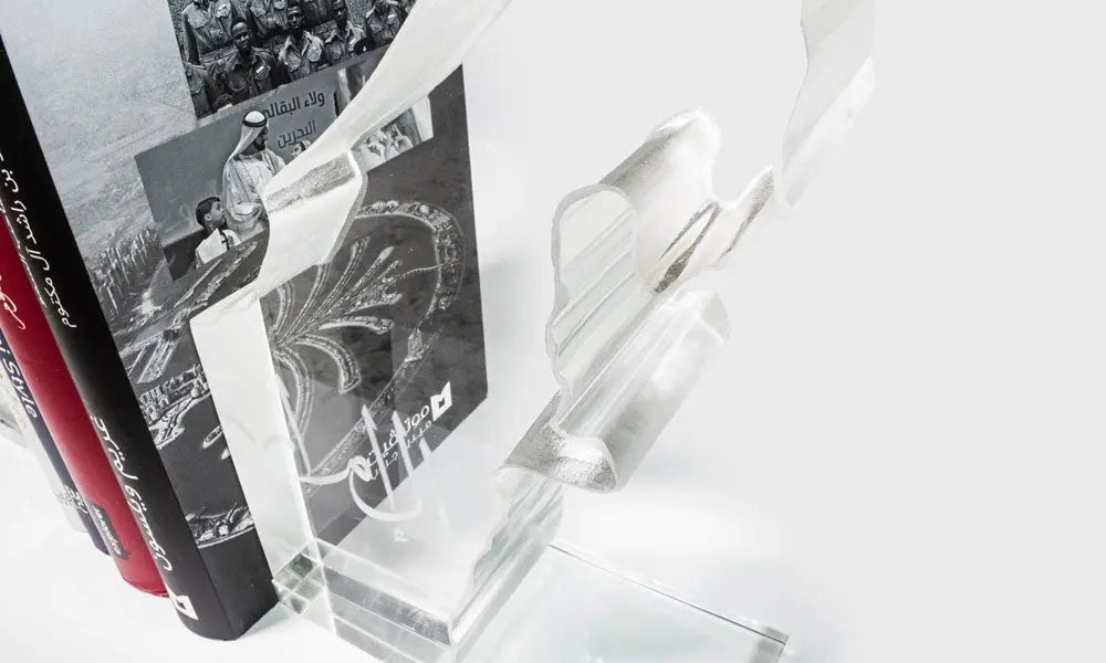 UAE Crystal Map Bookends Kashida Design