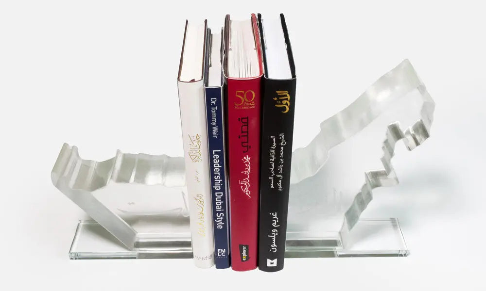 UAE Crystal Map Bookends Kashida Design