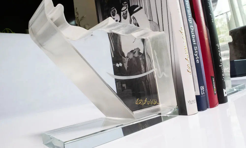 UAE Crystal Map Bookends Kashida Design