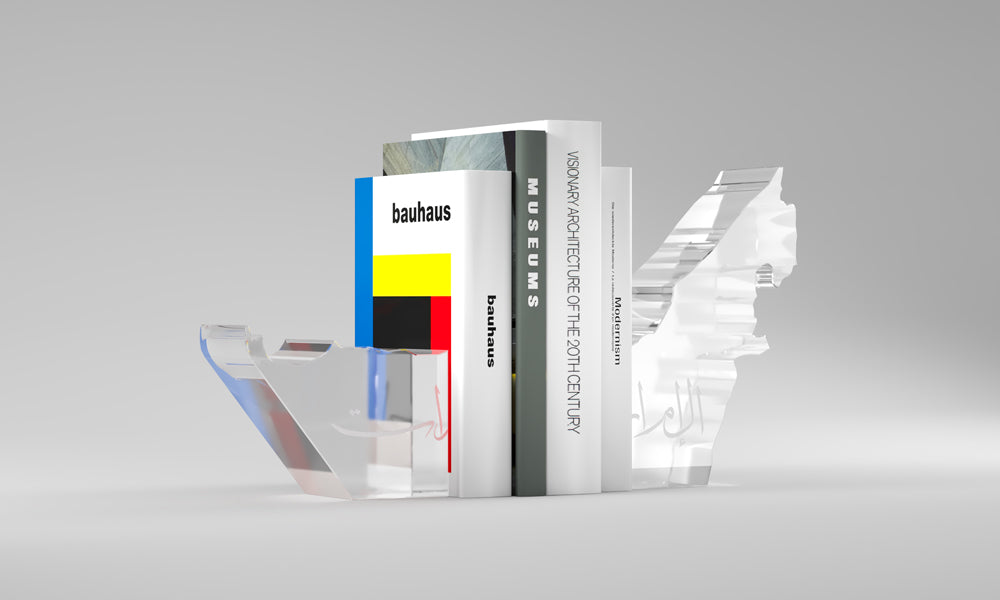 UAE Crystal Map Bookends Kashida Design
