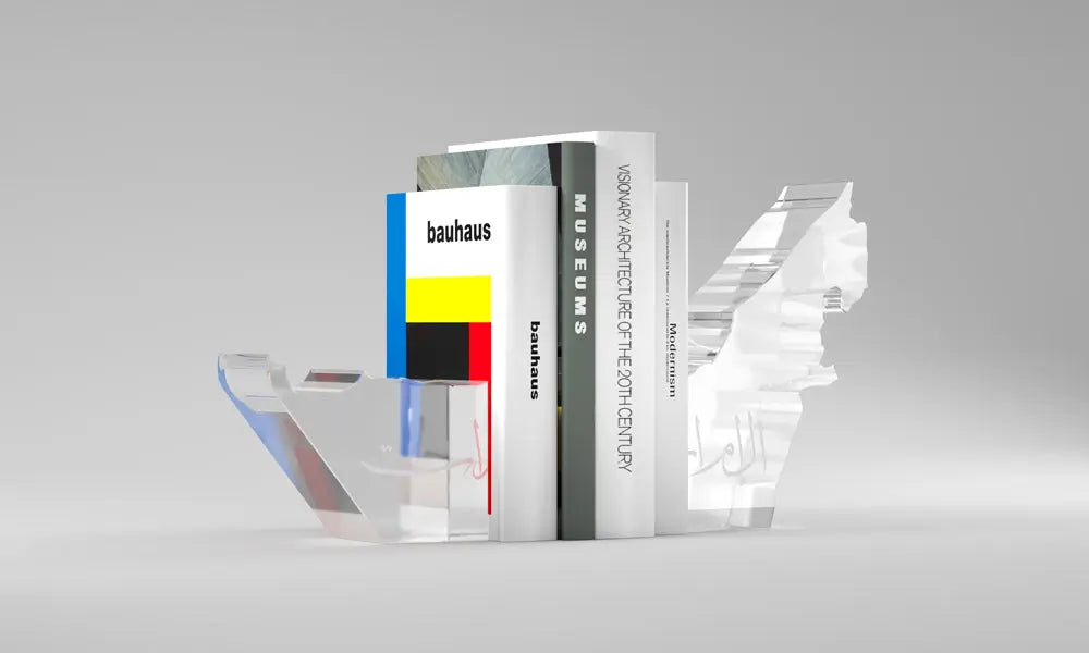 UAE Crystal Map Bookends Kashida Design