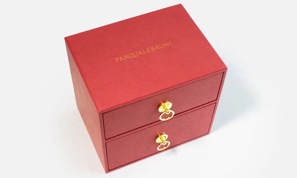 Arabic Coffee Cup + Bowl Set in VIP Leather Box Kashida Design