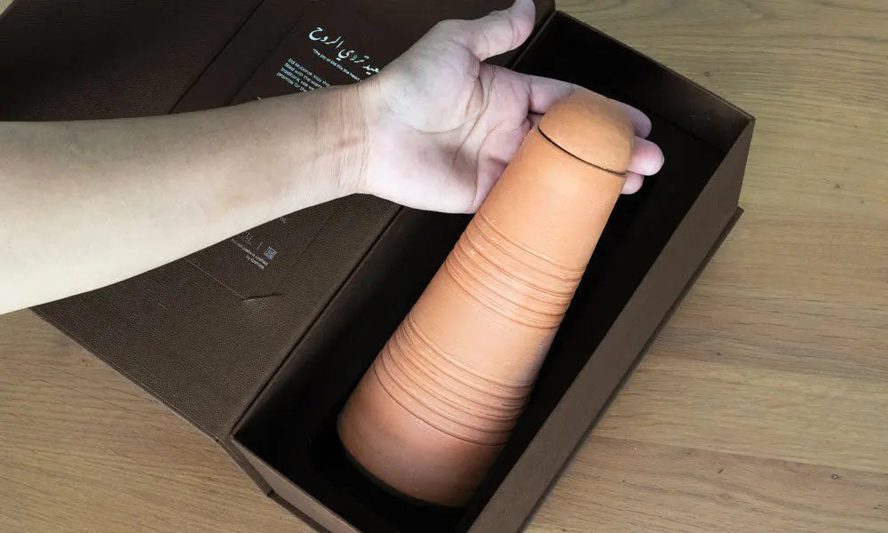 Clay Water Jug Kashida Design