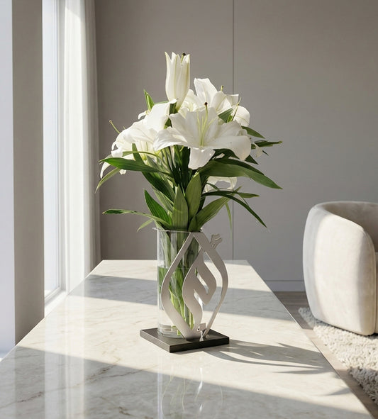 Omi Vase - Silver Kashida Design