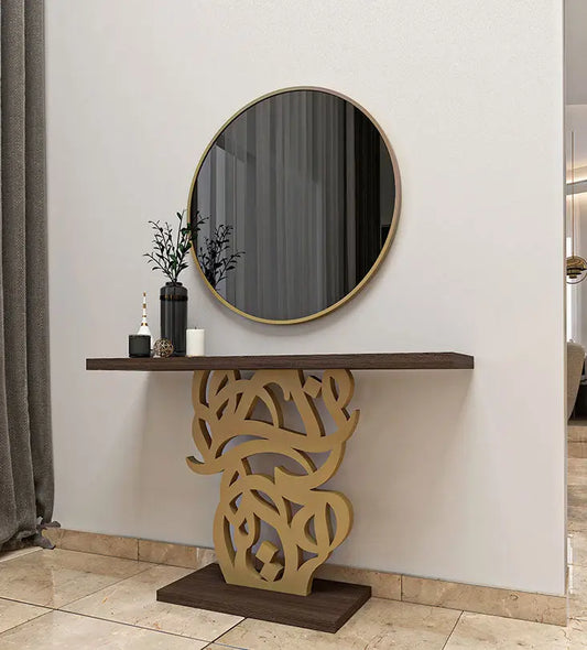 Bespoke calligraphic entrance console in modern Arabic calligraphy