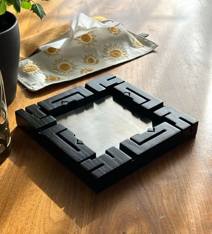 Personalized Arabic calligraphy name ashtray in wood and steel makes a great gift for smokers