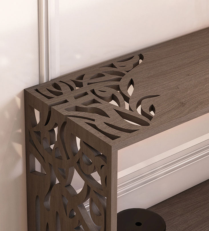 Melting effect contemporary entrance console in Arabic calligraphy