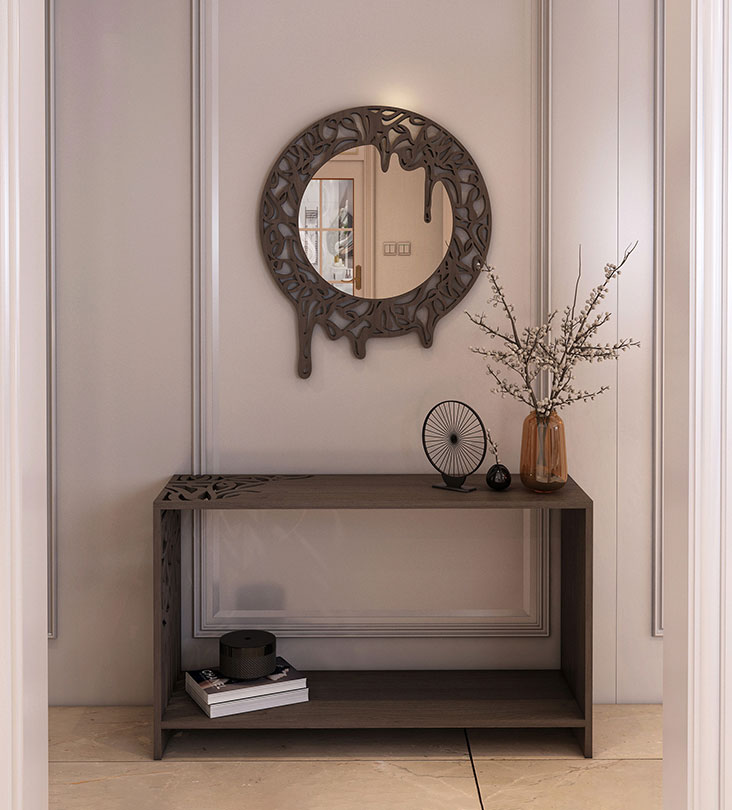 Melting effect contemporary entrance console in Arabic calligraphy
