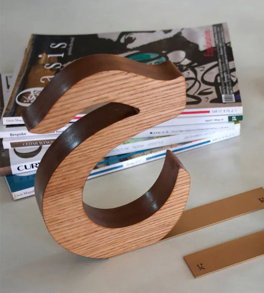 Personalized Arabic calligraphy wooden letter bookends