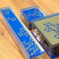 Rectangular printed Acrylic divided box in royal blue and gold with Arabic calligraphy pattern