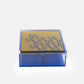 Large printed Acrylic divided box in royal blue and gold with Arabic calligraphy pattern
