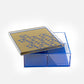 Large printed Acrylic divided box in royal blue and gold with Arabic calligraphy pattern