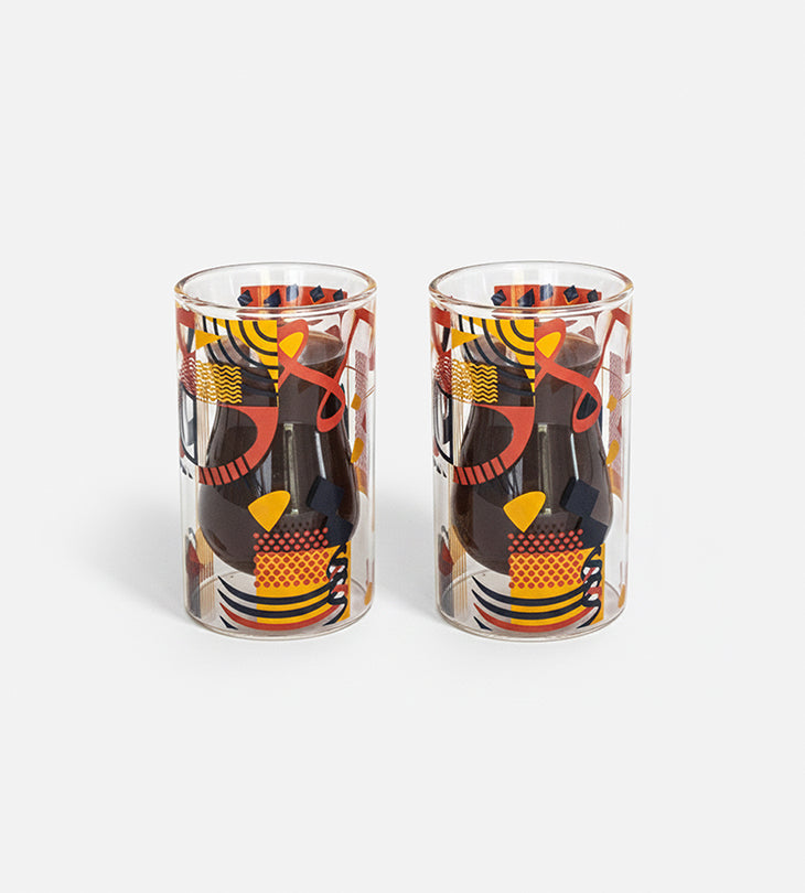 Abstract Double Walled Cups x 2