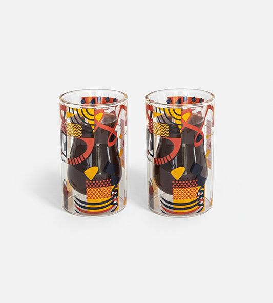 أكواب من الزجاج المزدوج من مجموعة التجريدية - عدد ٢