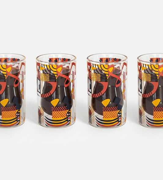 أكواب من الزجاج المزدوج من مجموعة التجريدية - عدد ٤