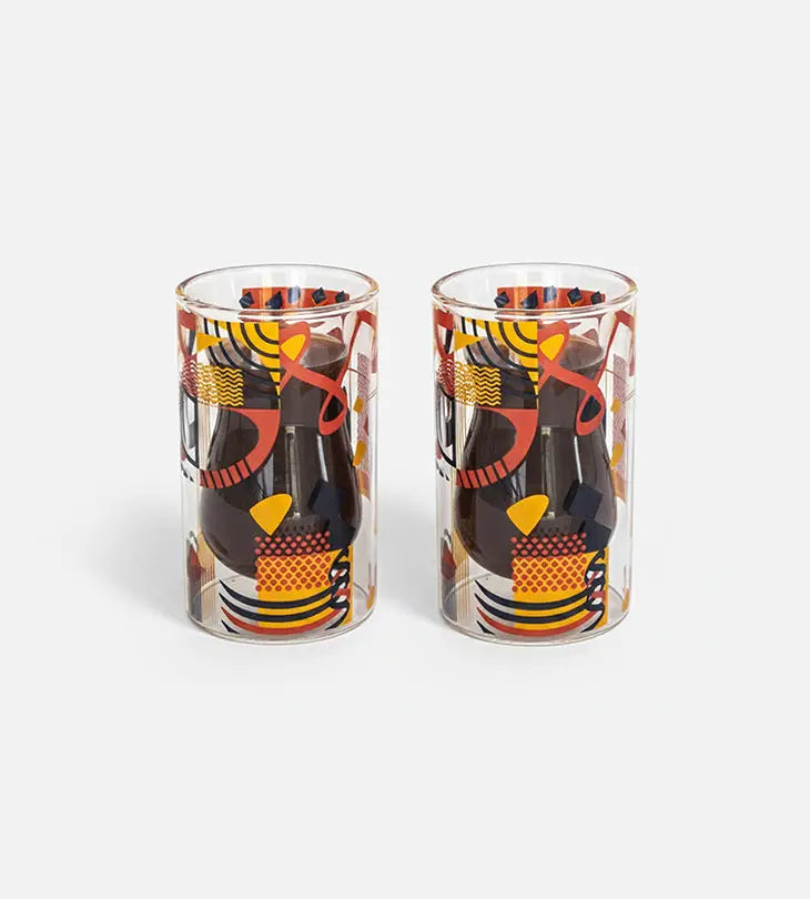 أكواب من الزجاج المزدوج من مجموعة التجريدية - عدد ٢