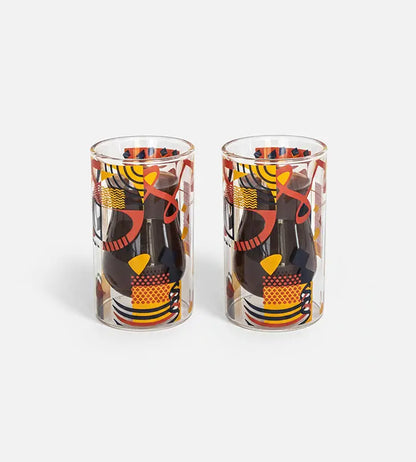 أكواب من الزجاج المزدوج من مجموعة التجريدية - عدد ٢