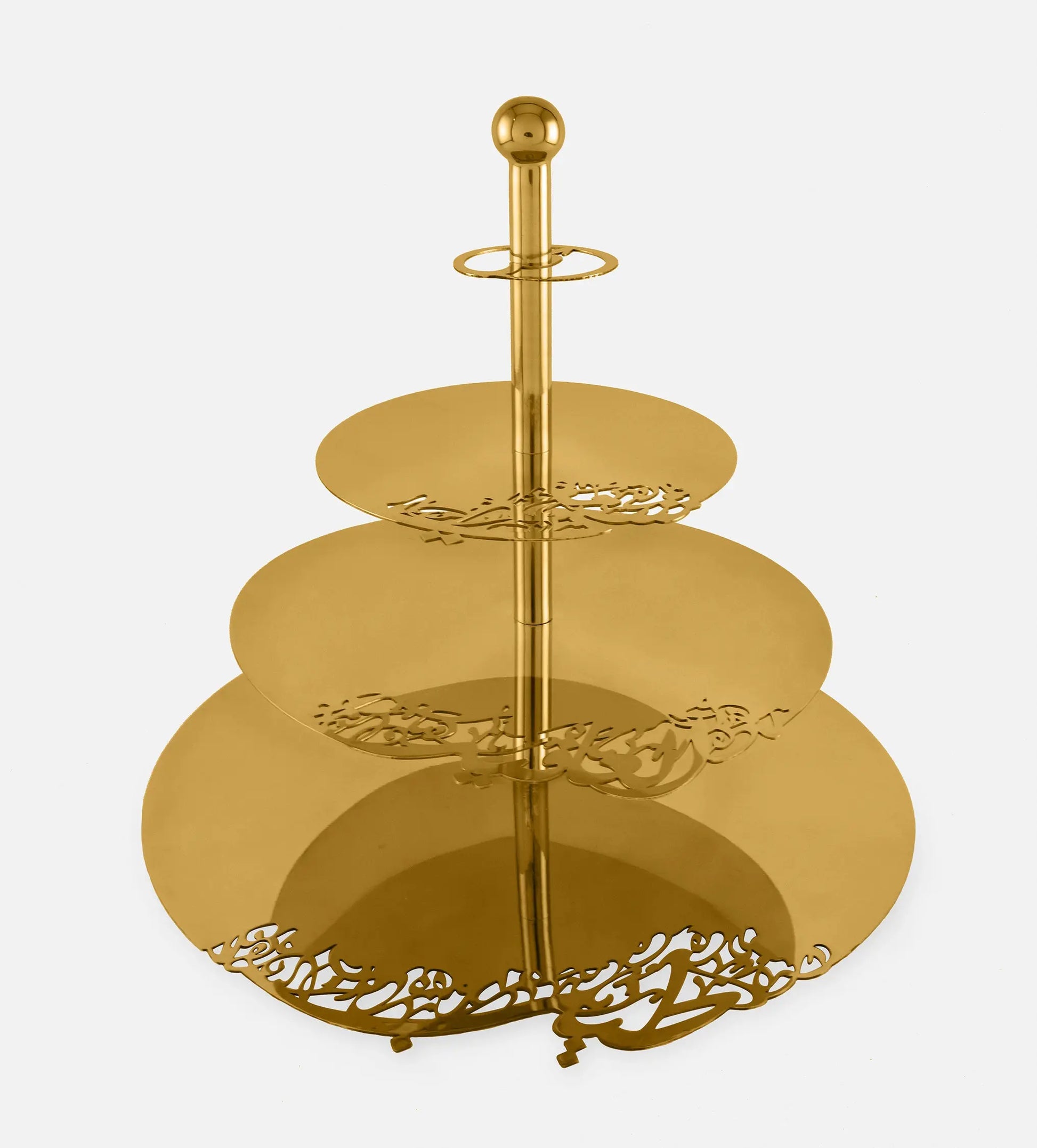 Afiya 3-Tier Stand (Gold) - Sample Kashida Design