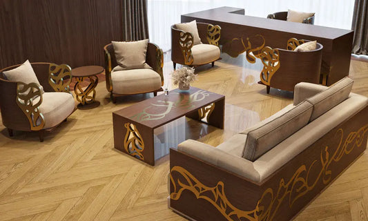 High-end bespoke furniture for Dubai Jumeirah villa designed by Kashida