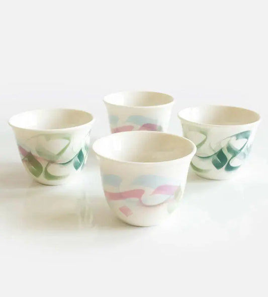 Aura Arabic Coffee Cup x 4 Kashida Design