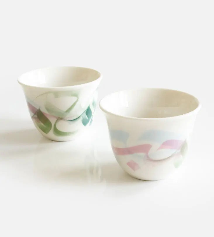 Aura Arabic Coffee Cup x 2 Kashida Design