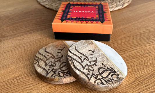 Corporate Gift set of coasters designed for Sephora middle east by Kashida
