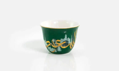 Beautiful emerald green Saudi arabia themed corporate gifts designed by Kashida featuring KSA's famous landmarks