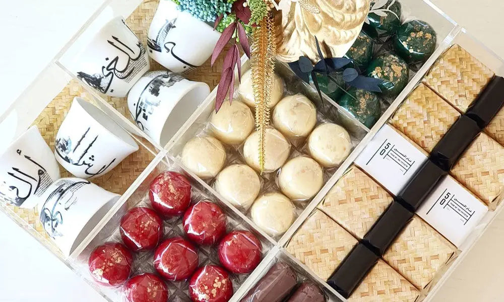 A selection of Kashida Design Studio's VIP corporate gifts celebrating UAE national day