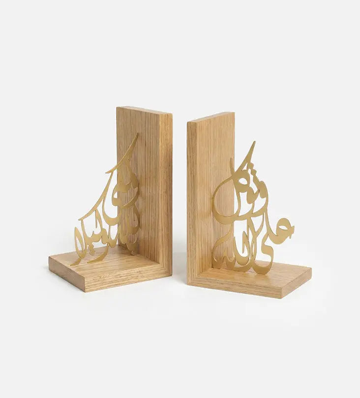 Name Metal & Wood Bookends Kashida Design