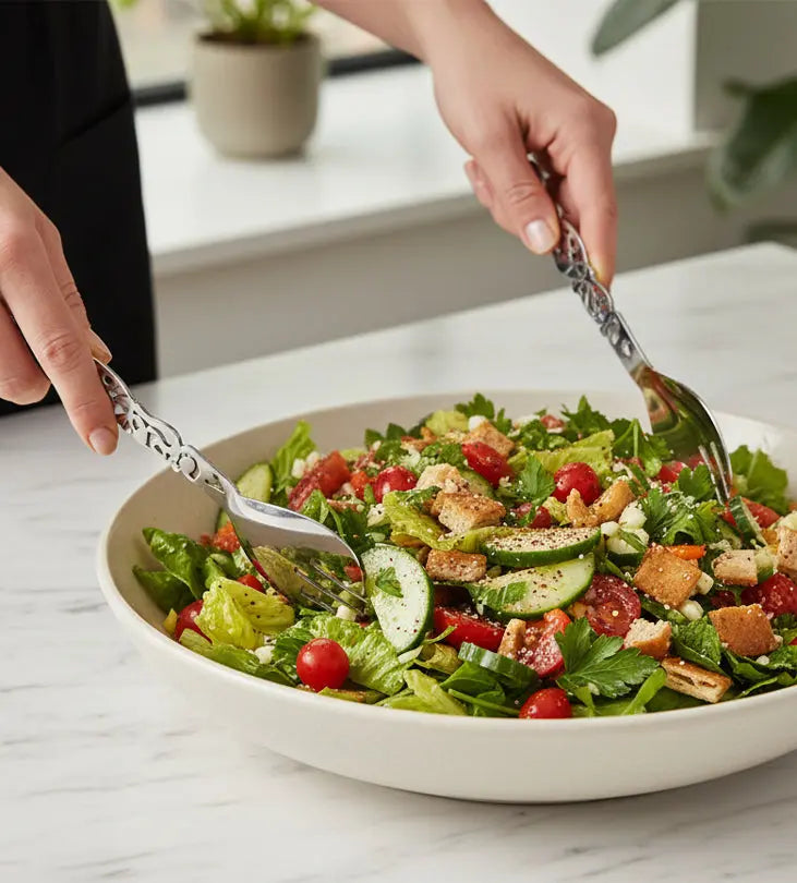 Progression Salad Tongs (Saha & Afiya) Kashida Design