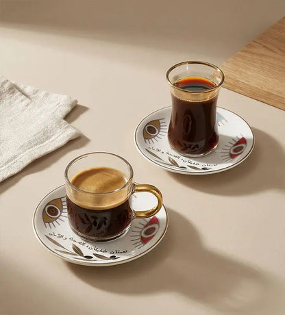 Supernatural Turkish Tea Cups x 2 Kashida Design