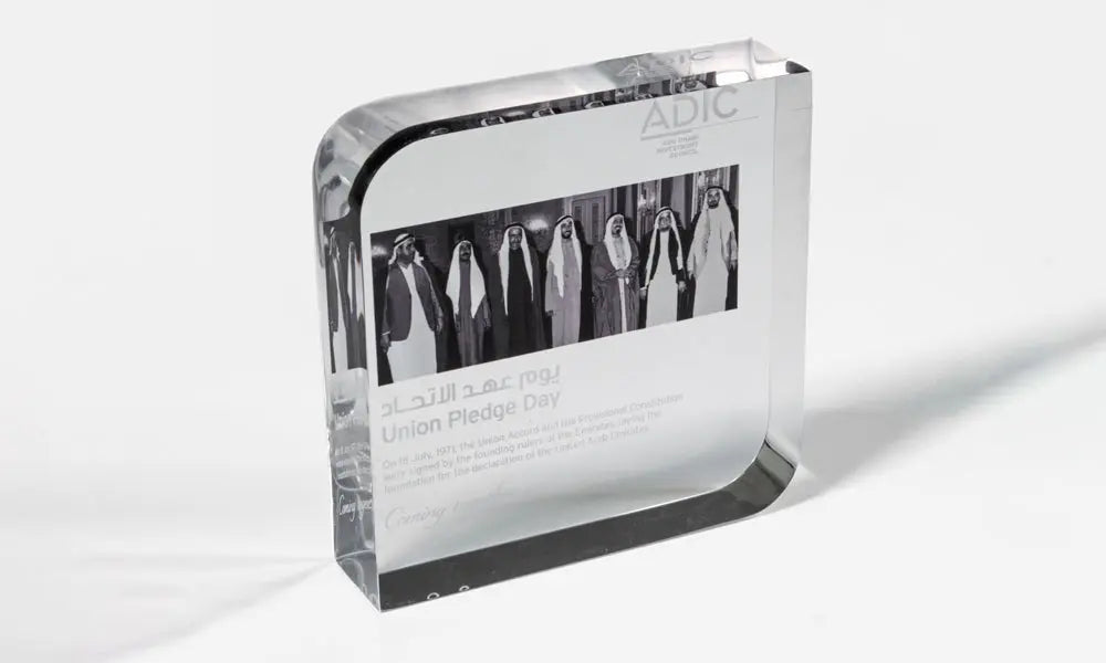 Abu Dhabi Investment Council Desk Plaque Kashida Design