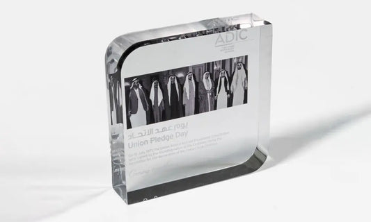 Abu Dhabi Investment Council Desk Plaque Kashida Design