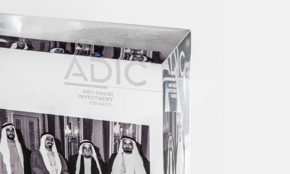 Abu Dhabi Investment Council Desk Plaque Kashida Design