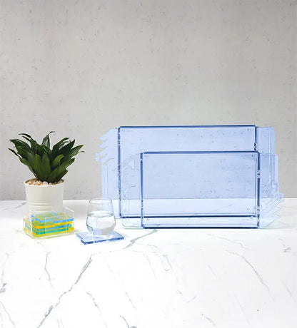 Bayti Jannati Tray (Large) - Blue Kashida Design