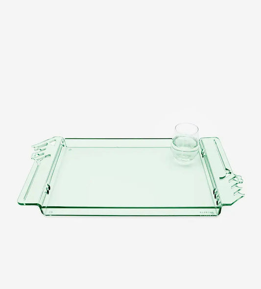 Bayti Jannati Tray (Large) - Green Kashida Design