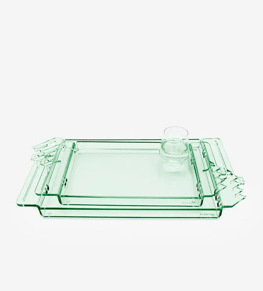 Bayti Jannati Tray (Regular) - Green Kashida Design