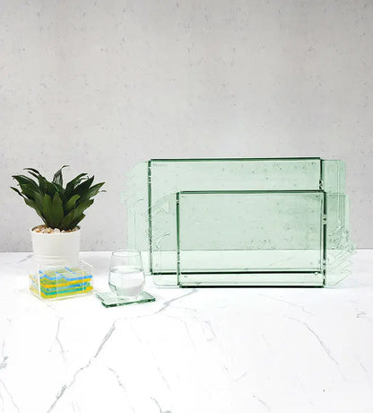 Bayti Jannati Tray (Regular) - Green Kashida Design