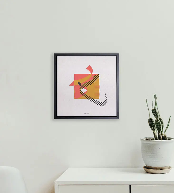 Bauhaus-inspired canvas prints from Kashida featuring modern Arabic typography 