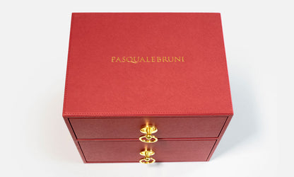 Arabic Coffee Cup + Bowl Set in VIP Leather Box Kashida Design