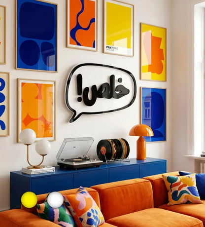 Speech Bubble Wall Art "Khalas!" Kashida Design